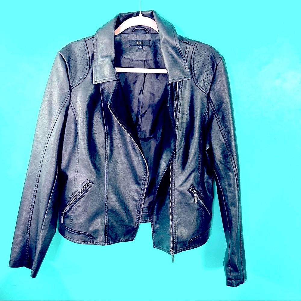 Faux leather moto jacket NWOT